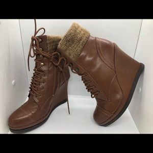 Sold - Fun Fuzzy Wedge Boots
